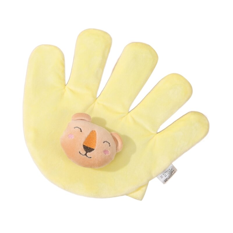 아기를위한 진정 손바닥 유아 손바닥 압력 릴리프 베개 통기성 손 베개 아기를위한 만화 동물 달래기 장난감