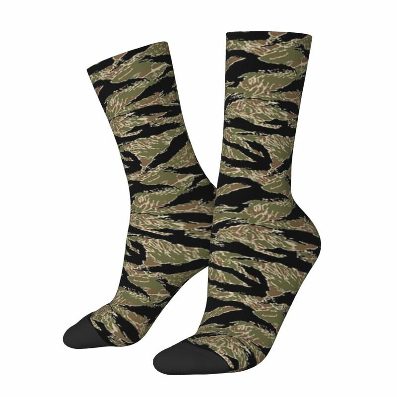 Tijger Streep Camouflage Militaire Camo Sokken Harajuku Hoge Kwaliteit Kousen Hele Seizoen Lang Sokken Accessoires Voor Unisex Geschenken