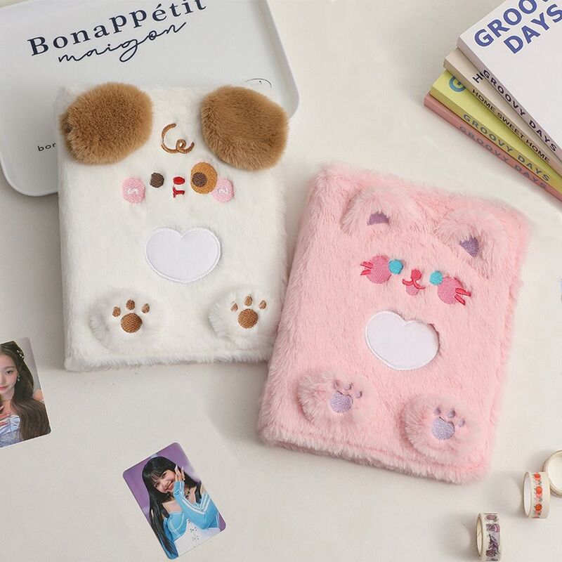 Inner Page Refill Plush Cat Binder Cover Six-hole Idol Photo Card Notebook Album Cover Loose-leaf A5 Fluffy Card Albums Fans