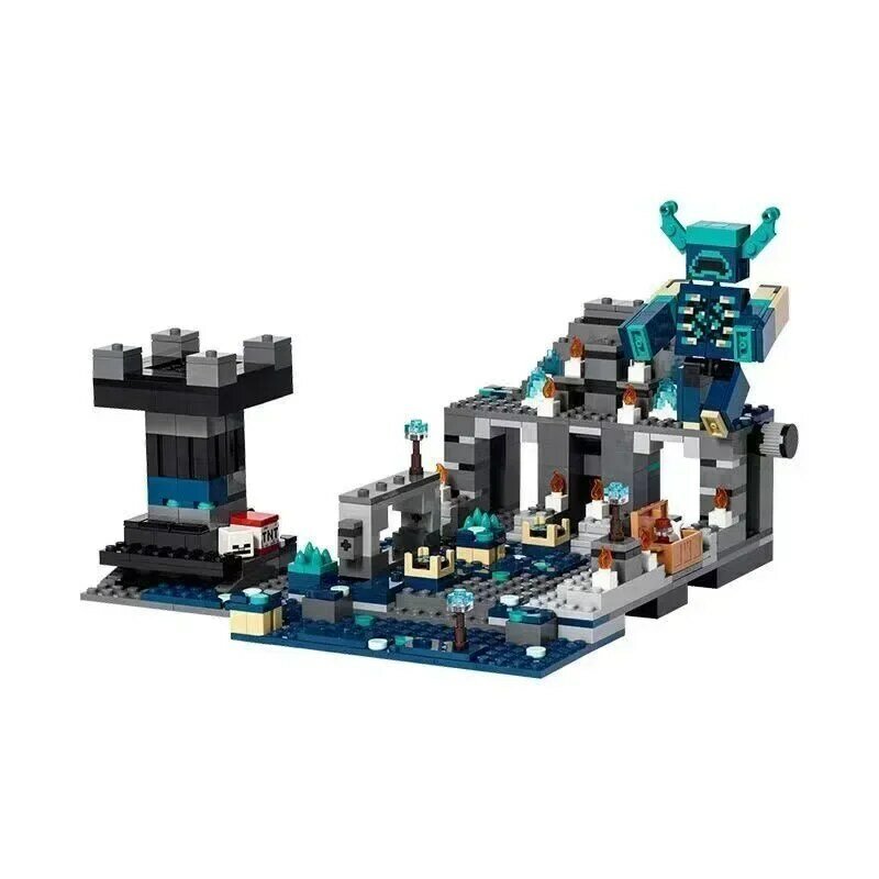 MINISO 852pcs Model World Game 21246 The Deep Dark Battle Ancient City Knight Sound Guard Building Blocks For Children gifts Toy
