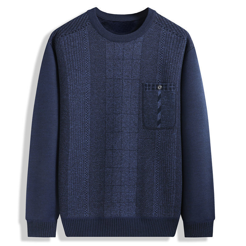 Sweater pria longgar leher O, atasan hangat pullover kasual ukuran besar baru musim gugur 2023