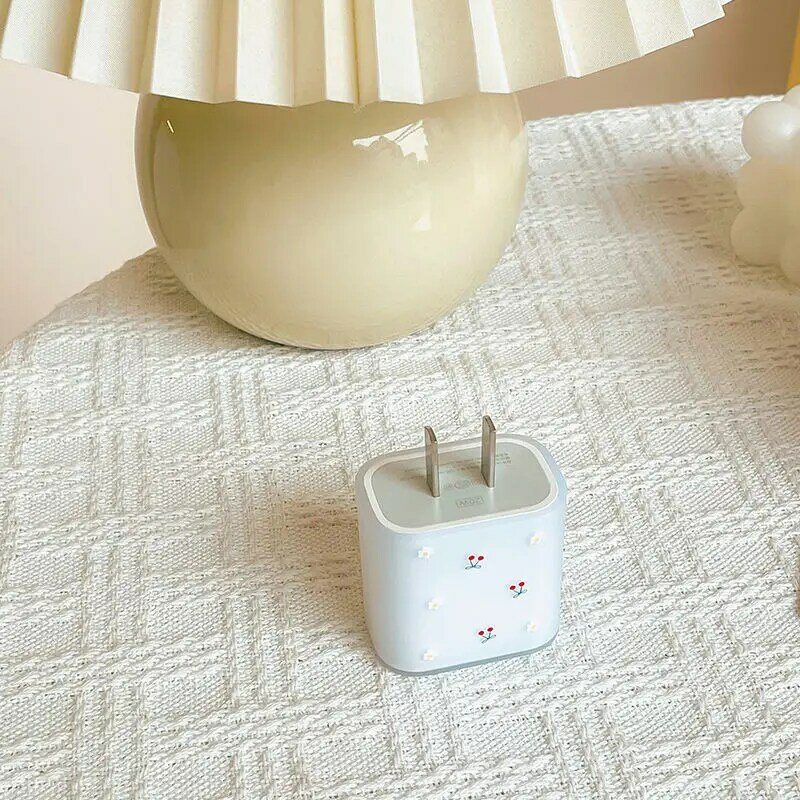 For iphone 20W US Charger Protection Cover Cute Cherry USB Cable Winder Protector Shell Case For Apple 12 13 11 Promax 14 Plus