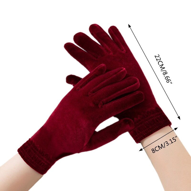 Y166 22 см Короткие бархатные перчатки с клапанами для вечерней оперы для женщин длиной с манжетами 1920-х годов