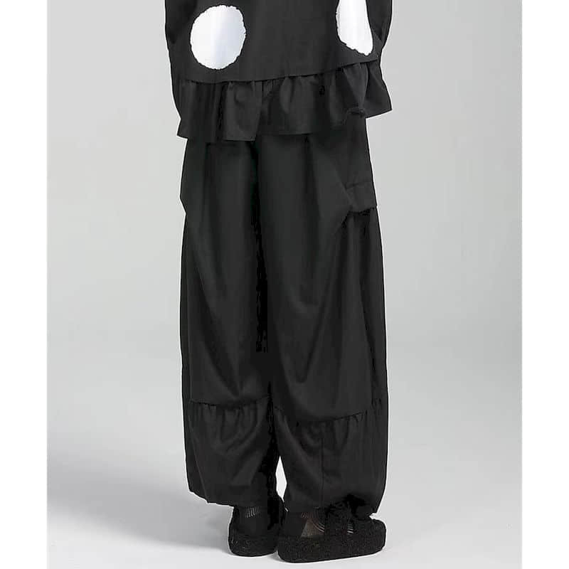 Pantalon lanterne uni pour femme, baggy décontracté, vintage, style coréen, taille élastique, FJWide Leg, été