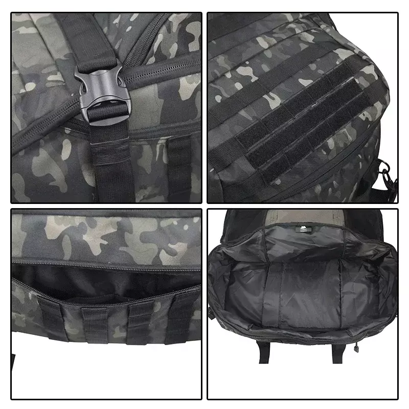 Bolsa de lona grande para hombre, mochila táctica Molle de 40L, 60L, 80L para acampar al aire libre, bolsa de viaje para senderismo