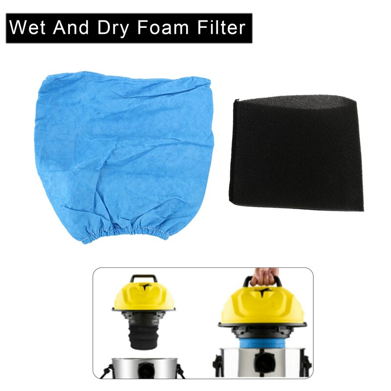 Textile Filter Bags Wet and Dry Foam Filter for Karcher MV1 WD1 WD2 WD3 Vacuum Cleaner Filter Bag Vacuum Cleaner 4PCS