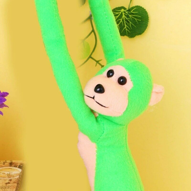 Y166 Boneka Gibbon Poseable Mainan Mewah Dekorasi Gantung Rumah Hadiah Ulang Tahun Kesukaan Anak-anak
