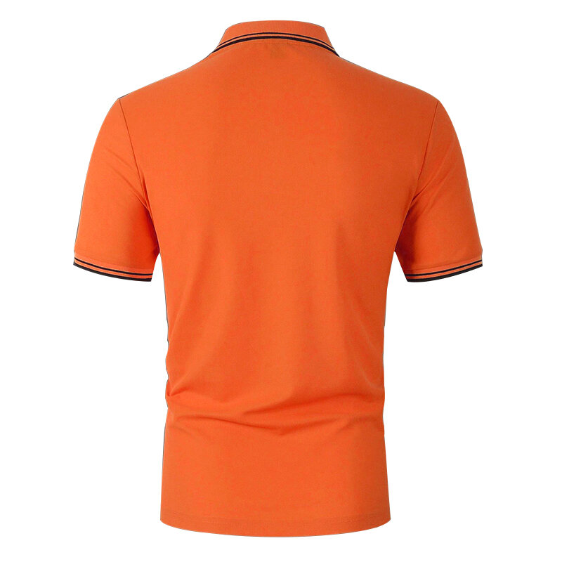 เสื้อโปโลกีฬาคอปกเข้ารูปใส่ฤดูร้อนของผู้ชายเสื้อโปโลแขนสั้นสำหรับผู้ชายแฟชั่นพิมพ์โลโก้แห้งเร็วเสื้อ