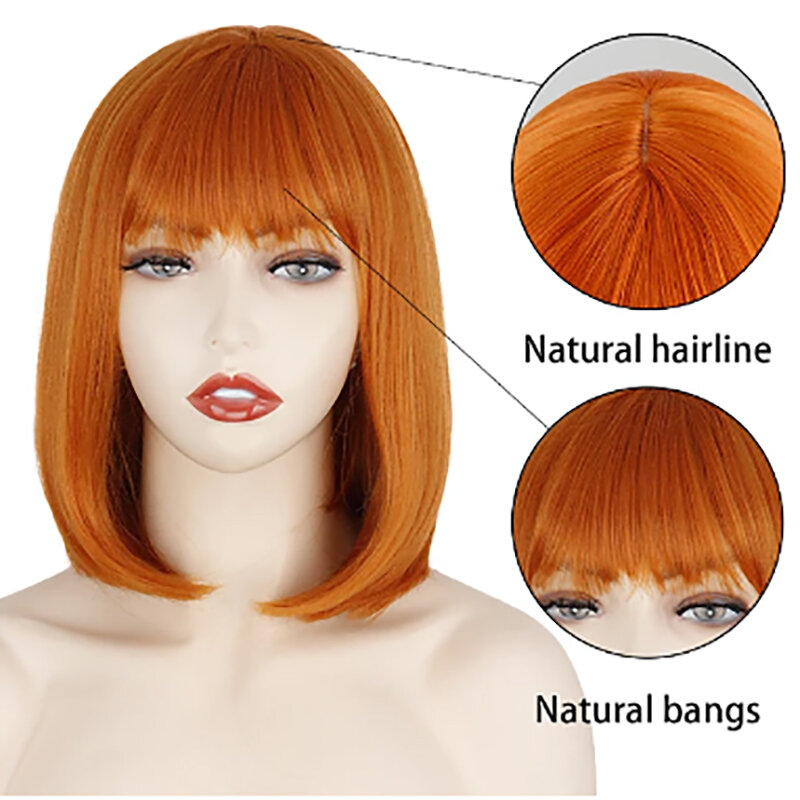 HAIRJOY синтетические волосы для женщин короткий прямой парик Боб термостойкие волоконные полные челки
