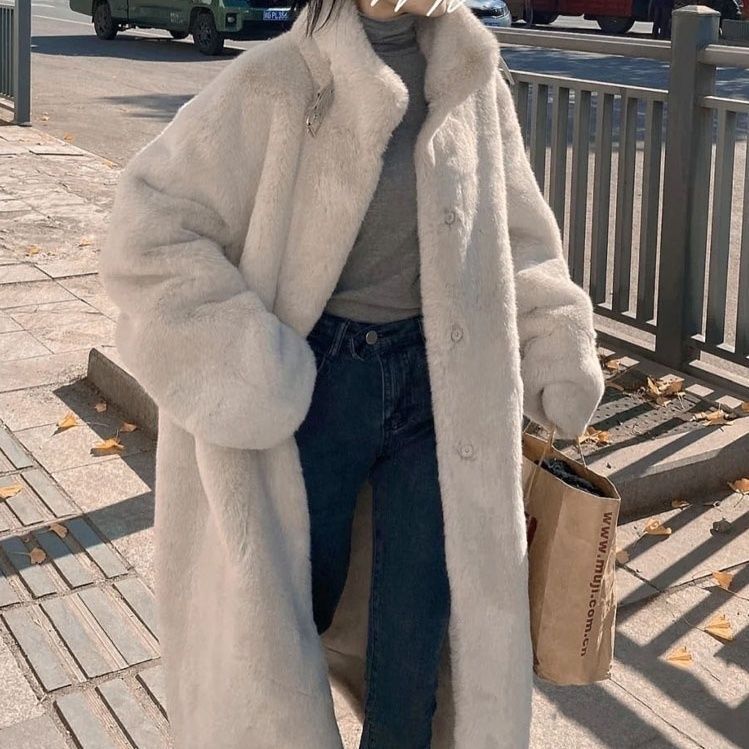 Новинка 2024, пальто из искусственной норки, свободное и Облегающее, утолщенное, женское, экологичное, средней длины, B64