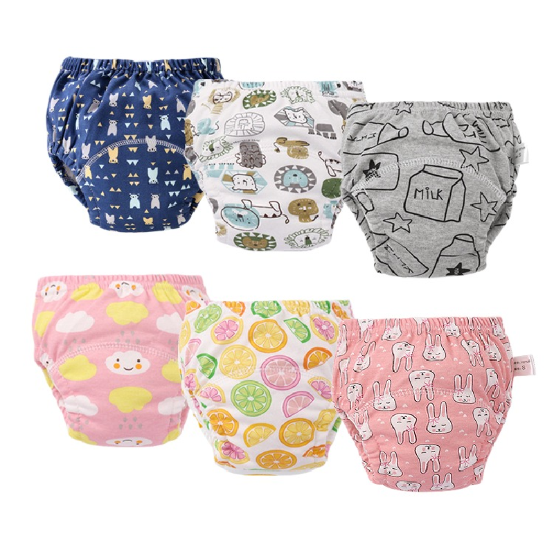 Baby Training Pants 6 Layer Reusable Washable Diaper Boys Girls Underwear Shorts Infant Potty Pocket Breathable Nappy Changing
