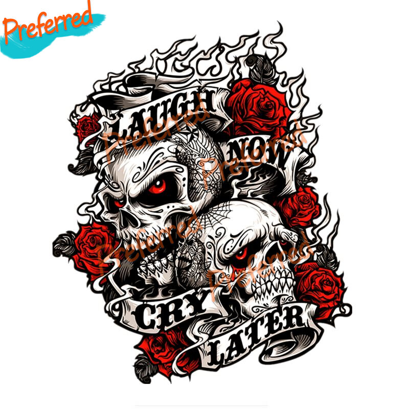 Decalcomanie di alta qualità accessori esterni Chikushodo Cool Skull ride Now and Cry Later Sticker Decal per moto PVC