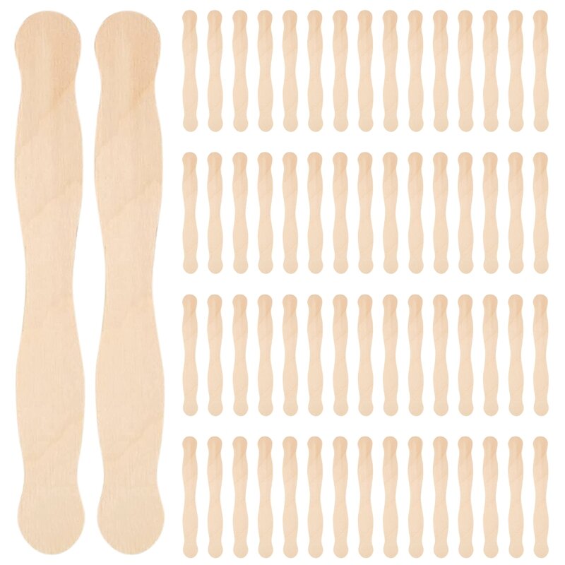 8Inch Fan Handles Or Wooden Spatula Or Paint Mixing Pack 100 Craft Popsicle Sticks Ice Cream Stick For DIY Crafting Supplies Kit