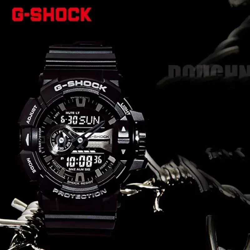 G-SHOCK jam tangan kuarsa GA400 pria, arloji olahraga luar ruangan modis multifungsi tahan guncangan Dial LED