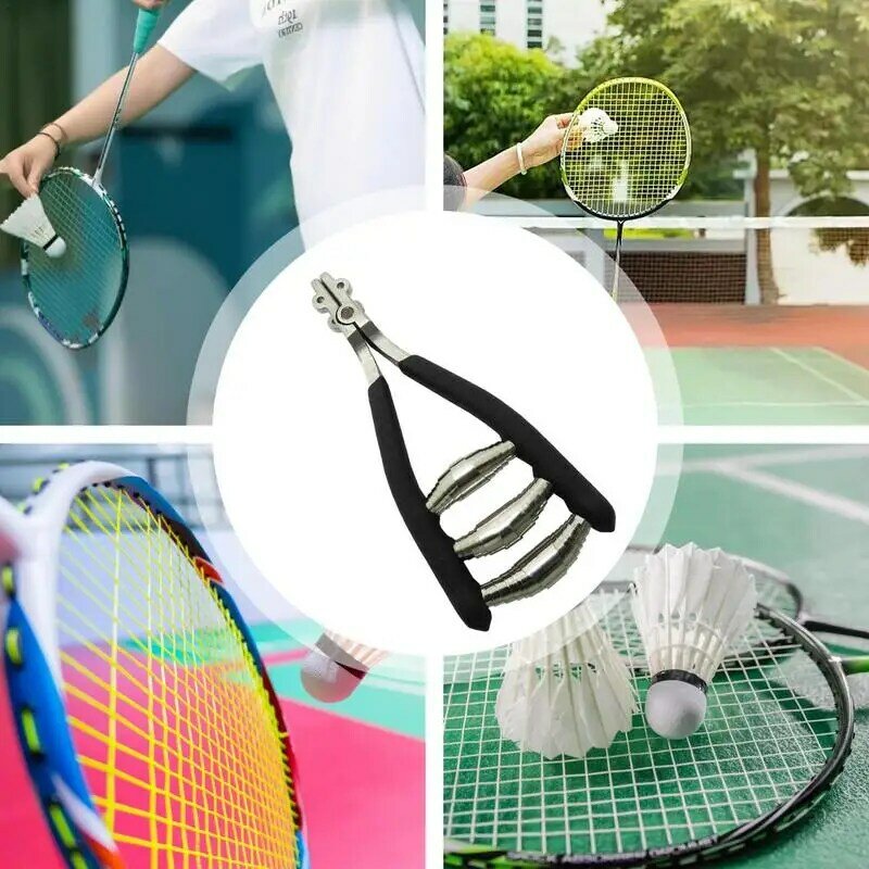 Strumento di guida per corde per racchette racchetta da Tennis strumento per incordare strumenti manuali per la riparazione di racchette morsetto per racchetta da Badminton caricato a molla