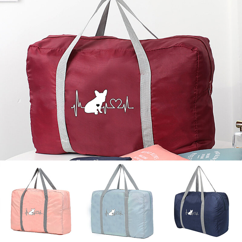 Składany Organizer na torby podróżne mężczyźni bagaż Unisex torba do przechowywania odzieży ekg wzór zwierzęcy worek marynarski torebki damskie Tote