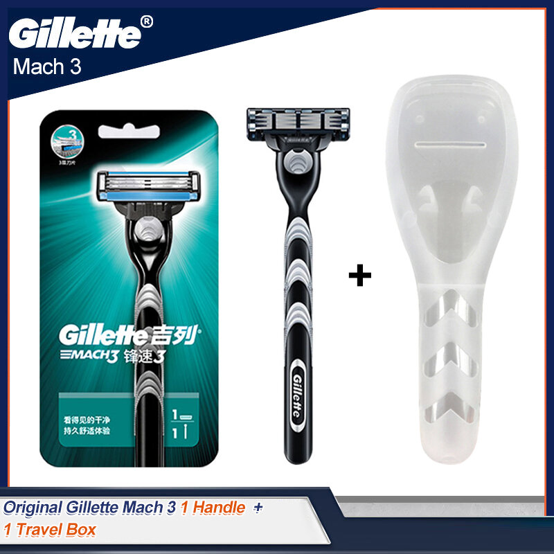Оригинальная Мужская Ручная бритва Gillette Mach 3 Безопасная бритва для бритья лица бороды удаление волос Mach3