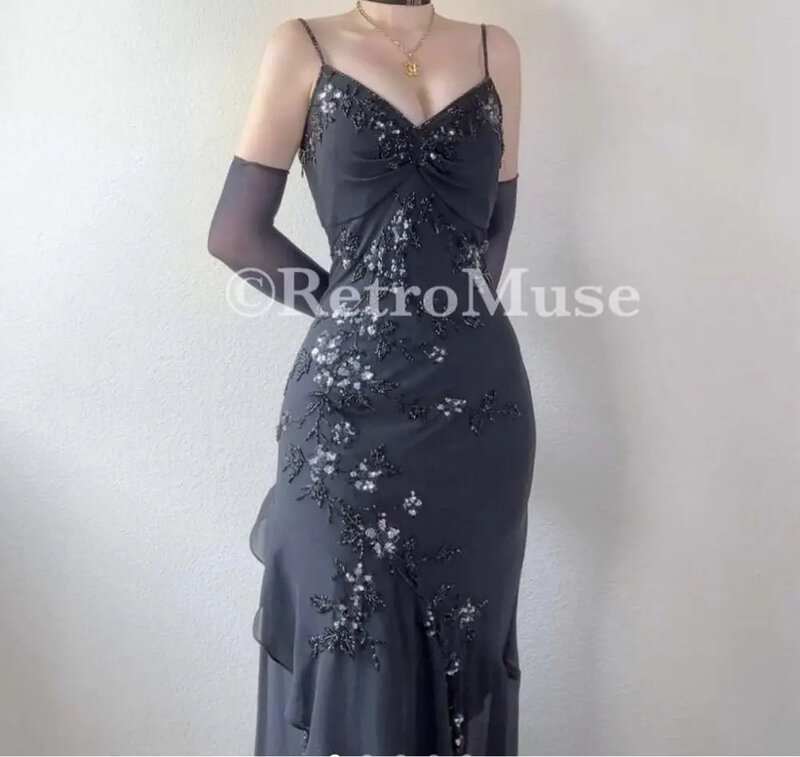 Custom Made vestido preto Prom
