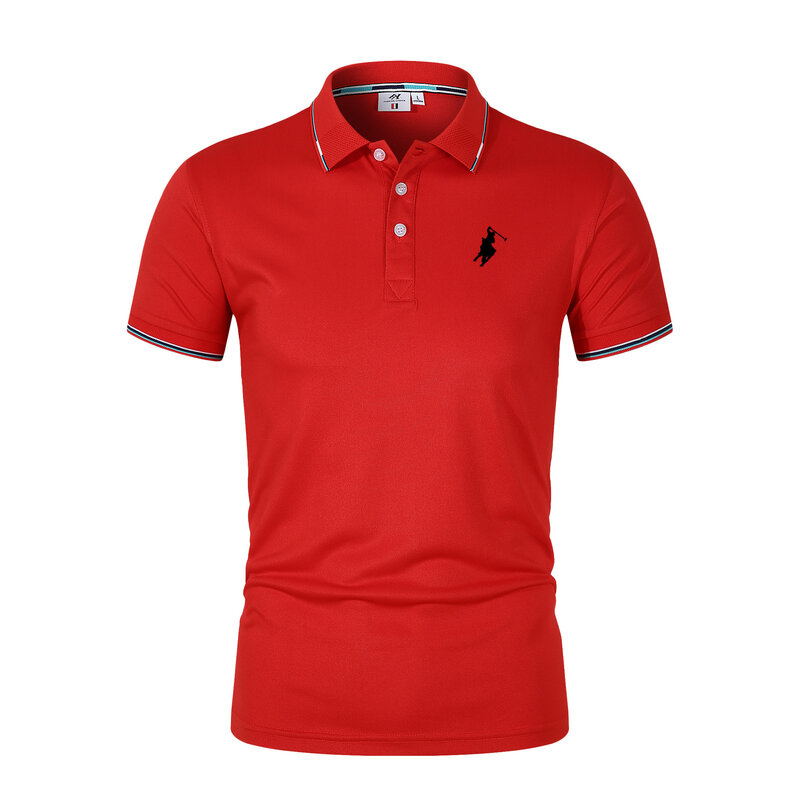 Men's breathable T-shirt, business casual POLO shirt, new summer fashion short sleeved clothing, solid color comfortable pullove