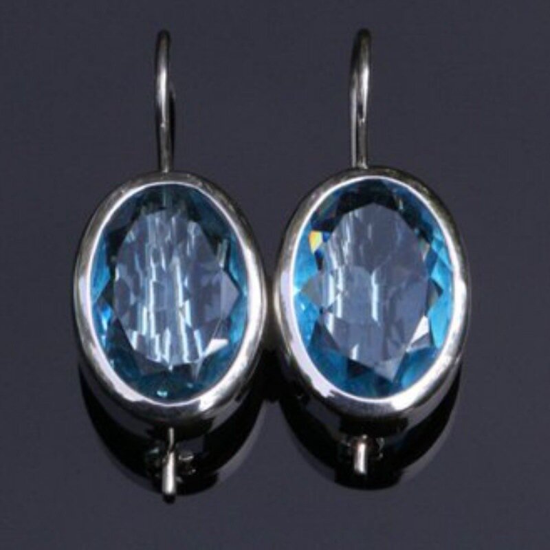 2024, Fashion, Blue Personality, Sparkling, Exquisite Jewelry, Versatile, Men's and Women's, Gifts, Love, Charming Earrings