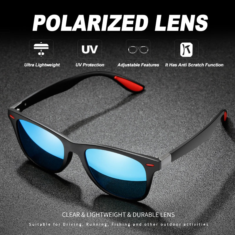 Gafas de sol polarizadas con montura de PC para hombre, lentes de sol deportivas para exteriores, gafas de día y noche para conductor