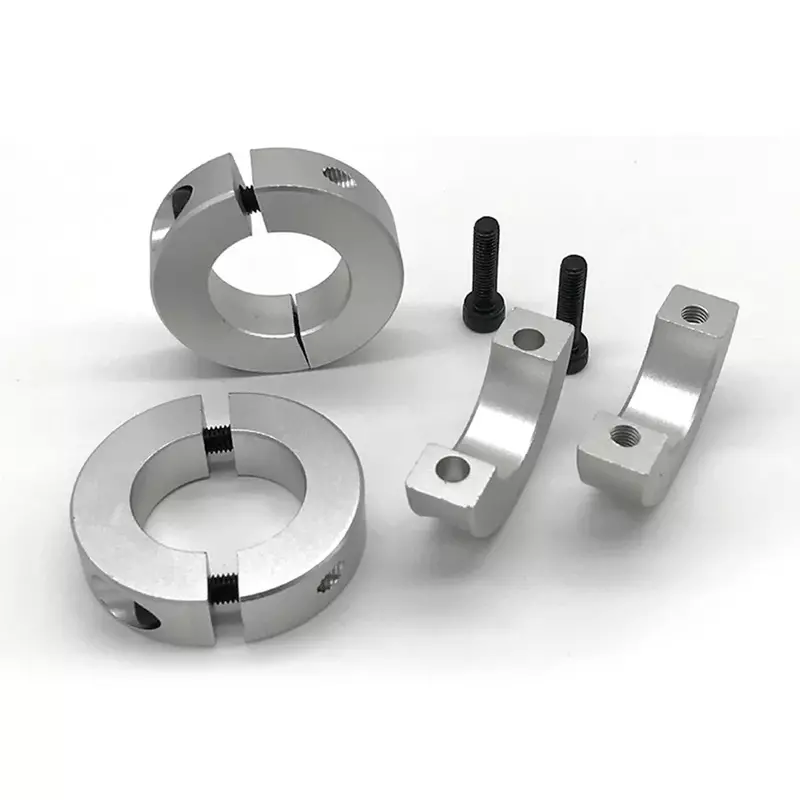Braçadeiras de liga de alumínio, tipo colar, duplo divide eixo, anéis fixos, 13mm, 15mm, 16mm, 20mm, 25mm, 30mm, novo, 1pc
