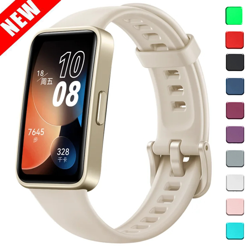 Watch Bands For Huawei Band 8 NFC Replacement Wrist Soft Silicone Bandje Sport Bracelet on Smart Band8 Watch Strap Accessories