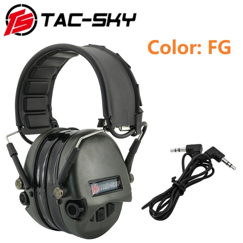 TAC-SKY NEW TEA SORDIN Shooting Tactical Headphones Noise Reduction Headset Anti-noise Ear Protection Airsoft Hunting Headphones