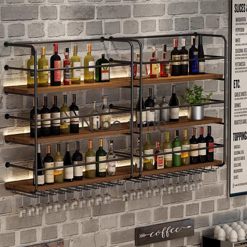 Armarios de vino de Buffet de licor, gabinete de Bar invertido pequeño, armario de botella montado en la pared, Vitre, equipo de Vin moderno e Industrial