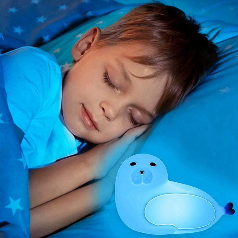 JHD-Sea Lion Night светильник силиконовая лампа с градиентом, семь цветов, светильник спальня, домашняя детская прикроватная лампа для ухода за глазами