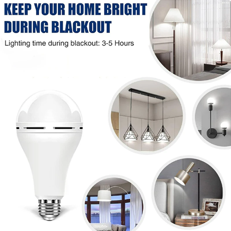 Bombillas de luz blanca fría de emergencia, luz LED inteligente recargable E27, lámparas de ahorro de energía, iluminación durante cortes de energía, 7/9/12/15W