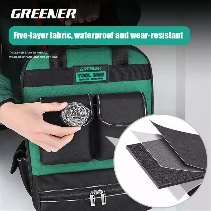 Mens Shoulder Backpack Electricians Repair Tool Bag Maintenance Canvas Suitcase Durable Multifunction Portable Carpenter Pouch