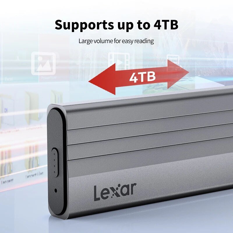 Lexar-Festplatten gehäuse e300 m.2 nvme Typ-C Vollaluminium-Festkörper-Festplatten gehäuse Hochgeschwindigkeits-10-Gbit/s-Transport