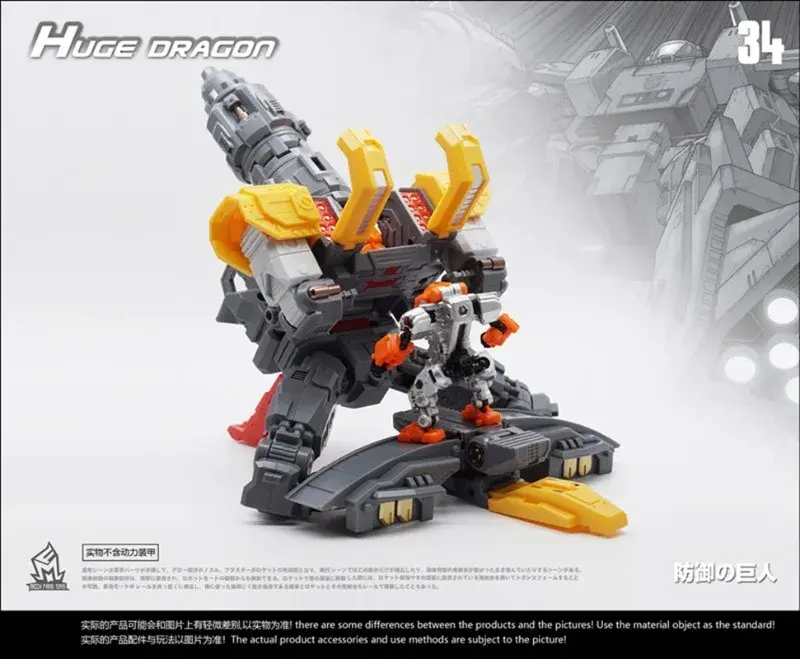 MFT-figuras de acción de MFT Transformers, MF34, MF34, enorme Dragón, Mini Omega, fortaleza de defensa, juguetes coleccionables