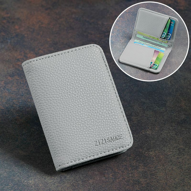 Multi-card Slot Solid Color Portable Leather Card Case Universal  Bank Card Credit Card ID Bus Card Holder Travel Card Organizer
