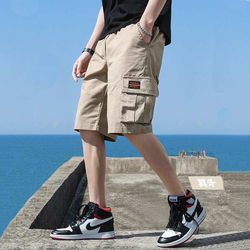 2023 New Ropa Hombre Men Trend Cargo Shorts pantaloncini tascabili con stampa lettera da uomo estate nuova moda Casual pantaloncini dritti maschili