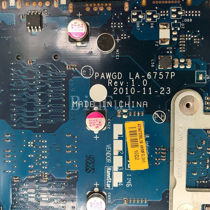 Pawgd LA-6757P frete grátis de alta qualidade mainboard para lenovo g575 portátil placa-mãe ddr3 100% completo testado funcionando bem