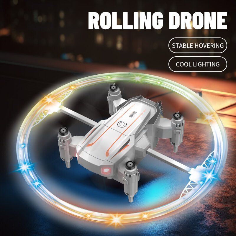 Stunt Roll Drone pintar anak-anak, mainan Quadcopter kendali jarak jauh Mini tinggi tetap keren warna-warni untuk hadiah anak-anak
