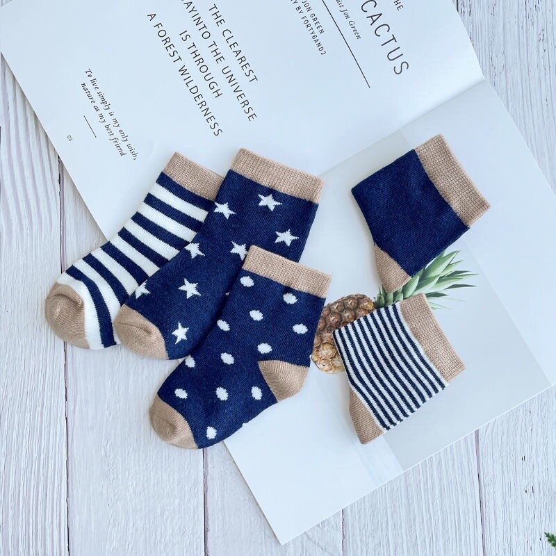 5Pairs 0-18 Months Baby Socks Newborn Baby Boy Socks  Pure Cotton Animal Design Fadeless Soft Children's Socks for Girls
