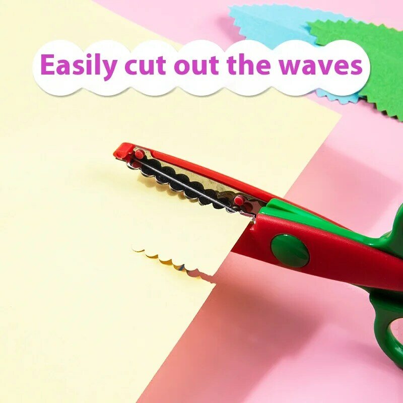 Creative Round Head Safety Scissors Kawaii Lace Scissors Card Photo Handmade Tools DIY Paper Cutter School Office Stationery