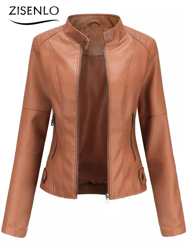 Giacche per le donne autunno inverno nuova giacca di pelle Casual moda cappotto da motociclista a maniche lunghe Streetwear abbigliamento donna Chaquetas