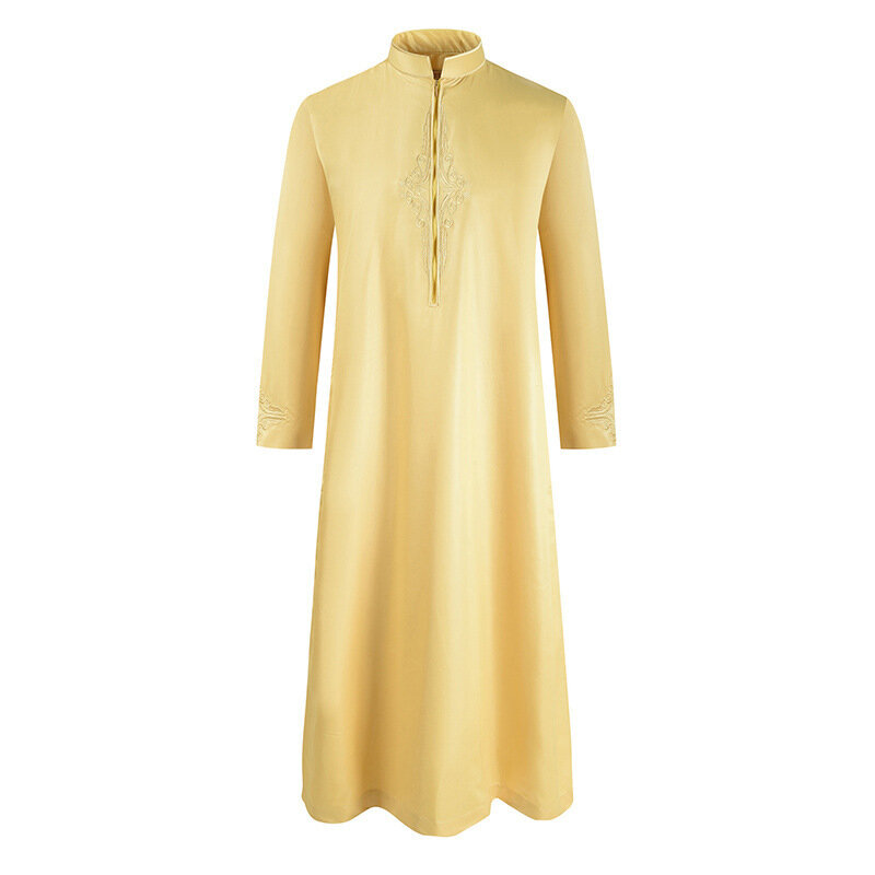 Robe imprimée musulmane pour hommes, col montant, manches longues, adaptée aux vêtements décontractés, nouvelle mode, quatre saisons, 2024