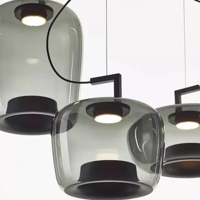 Nordic szklany wisiorek LED lekki minimalistyczny pojedynczy klosz lampy dekoracyjne wewnętrzny do salonu sypialnia jadalnia kawiarnia armatura