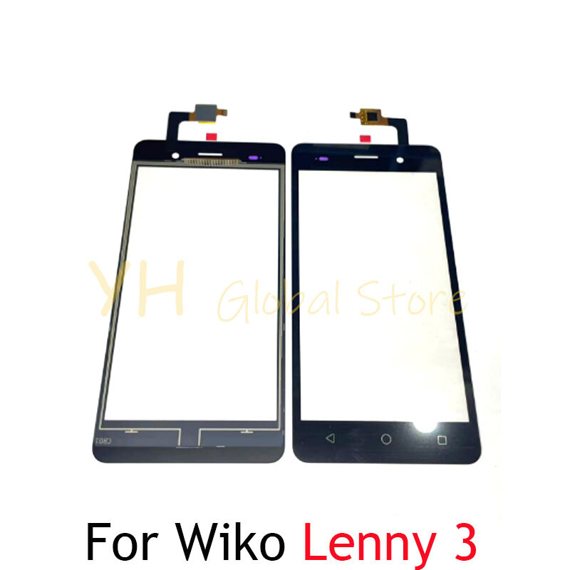 Dla Wiko Lenny 3 Lenny3 przednie szkło dotykowe czujnik ekranu wyświetlacz LCD Digitizer części do naprawy szklanej pokrywy