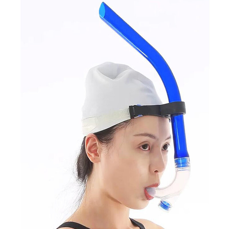 Swim Snorkel For Lap Swimming Training Snorkeling Front Mounted Training Gear With Comfortable Silicone Mouthpiece For Adult/Kid