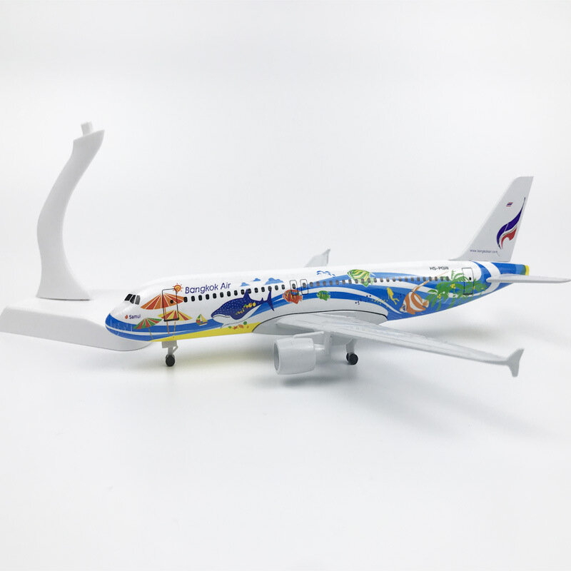 Modelo de aleación A320, Avión de peces de Bangkok, modelo estático, 20CM