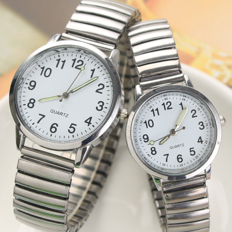 Reloj de pulsera de cuarzo para hombre y mujer, cronógrafo de negocios, con correa elástica, a la moda
