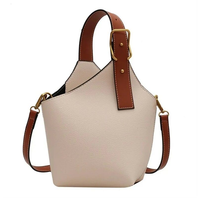 Simple Portable French Women Crossbody Bag Fashion Mobile Phone Bag PU Leather Handbag Female Handbag Bucket Bag Shoulder Bag