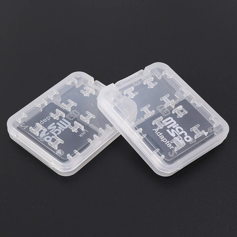Transparente Anti-Lost Plastic Caso Portátil para Cartão de Memória, 8Slots, Protector Holder, Micro SD, SIM Card Storage Box, SD, SDHC, TF, MS