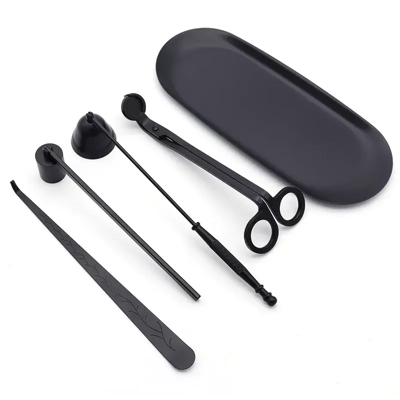 5 Styles Black Candle Extinguishers Scented Candle Trays, Scissors, Hook Accessories  Wick Trimmer Candle Extinguishing Tools